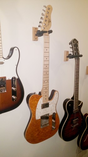 Michael Kelly 1950s electric guitars at Roxy's music store.